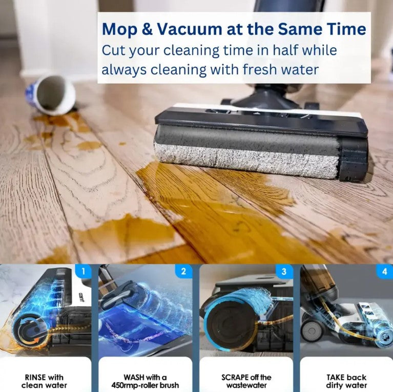 TINECO FLOOR ONE S5 EXTREME 3 IN 1 MOP,VACUUM & SELF CLEANING FLOOR WASHER,BLACK - Like New