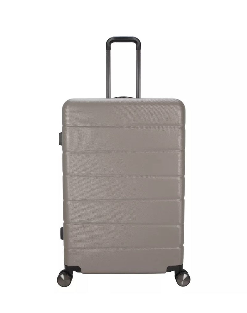 SKYLINE HARDSIDE LARGE CHECKED SPINNER SUITCASE - OXFORD TAN - Like New
