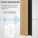 ROOMTEC 2 Pack Acoustic Solid Wood Wall Panels EC11005132 - Oak - Like New
