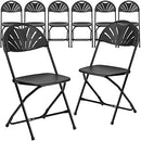 Flash Furniture 8 Pack HERCULES Series 650 lb. Capacity Fan Back Folding Chair - Like New