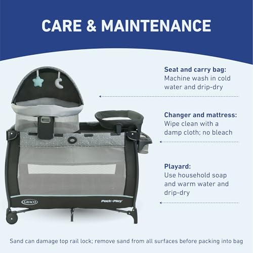 Graco Pack n Play Dome LX Playard with Baby Bassinet, Lightweight Portable - Like New