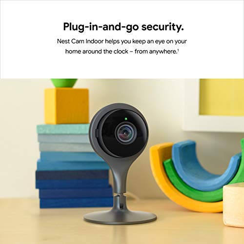GOOGLE NEST CAM INDOOR WIRED CAMERA CONTROL WITH YOUR PHONE A0005 - BLACK - Like New