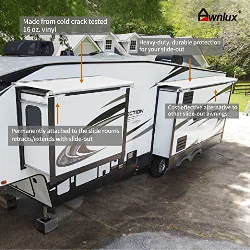 AWNLUX WHITE MODULAR SLIDE TOPPER AWNING SLIDE OUT PROTECTION RVS 11' 11-W - Like New