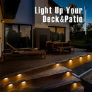 GIGALUMI LED SOLAR DECK LIGHTS, 16 PACK WATERPROOF - WARM WHITE - Like New