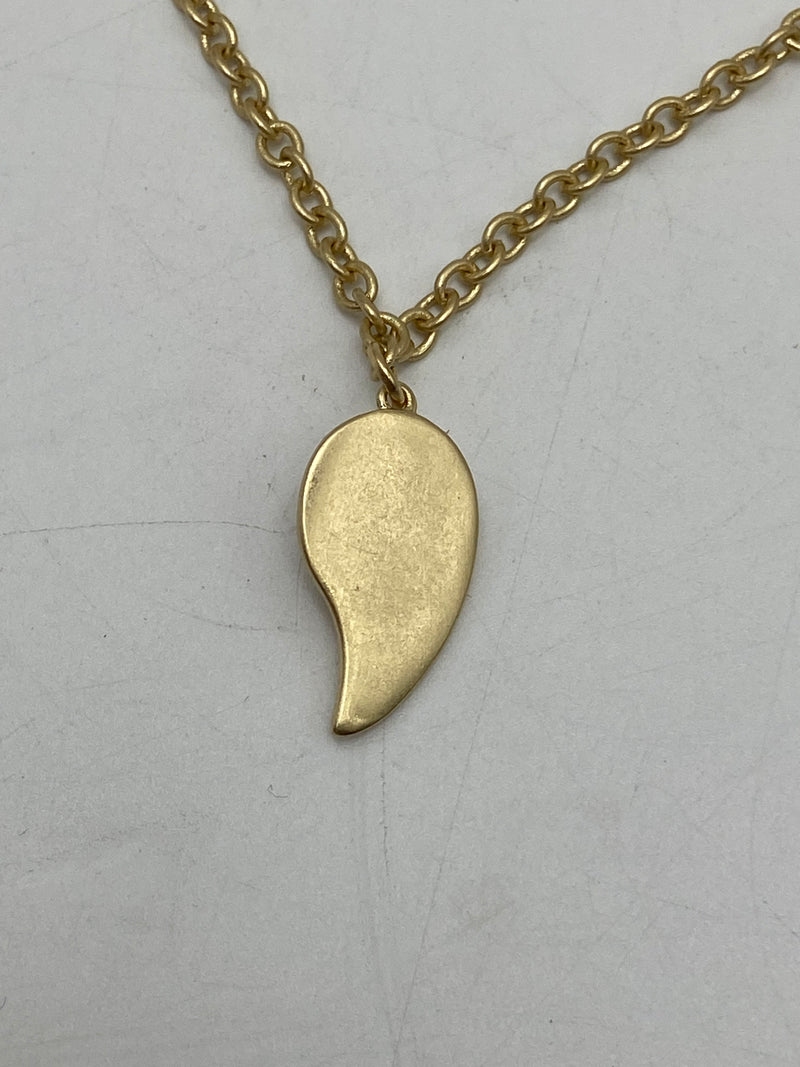 REBECCA MINKOFF GOLD WATER DROPLET CHAIN NECKLACE, SUN SYMBOL WITH BLUE SPHERE - Brand New