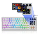DARKFLASH K87PRO TKL MECHANICAL KEYBOARD WITH 6 LCD STREAM CONTROL KEYS - WHITE - Like New