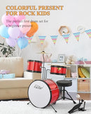 Eastar Drum Set for Kids, 3-Piece 14" Drum Kit with Adjustable Throne-Red - Like New