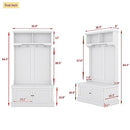 GENERIC 4-IN-1 DESIGN HALL TREE SHOE BENCH COAT RACKS 4 HOOKS MG00032AAK - WHITE - Like New