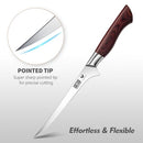 HOSHANHO FILLET KNIFE 7 INCH, HIGH CARBON STEEL BONING KNIFE - SILVER/RED/BLACK - Like New