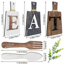 Jetec Cutting Board Eat Sign Set Hanging Art Kitchen Eat Sign Fork and Spoon - Like New