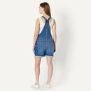 AEWM54002M25-MBV-2XL Amazon Essentials Women's Denim Short Overalls XXL - Like New