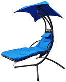 BALANCEFROM HANGING CURVED CHAISE LOUNGE SWING CHAIR CUSHION PILLOW - BLUE - Like New