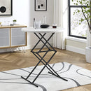 LIVING AND MORE 32INCH ROUND BAR HEIGHT FOLD TABLE WHITE - WHITE - Like New