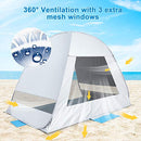 G4Free Upgraded Pop Up Beach Tent 2-3 Person Automatic Sunshade Canopy - Silver - Brand New