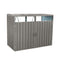 GENERIC OUTDOOR METAL GARBAGE BIN STORAGE SHED - GREY - Like New