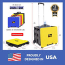 dbest Products Quik Cart Standard Collapsible Rolling Crate - Yellow Lid - Brand New