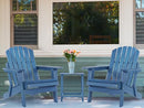 Wood-Natrl Oversized Wooden Folding Adirondack Chair Blue - Like New