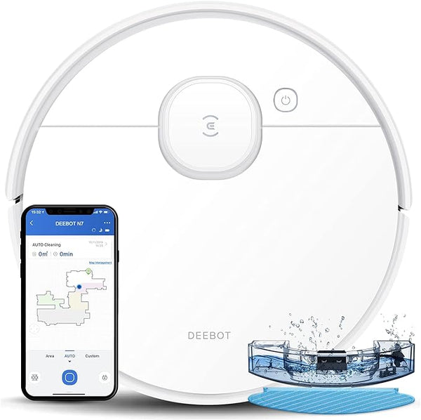 ECOVACS Deebot OZMON7 Robot Vacuum and Mop Cleaner Laser Navigation - WHITE Like New