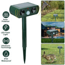 GENERIC SOLAR ULTRASONIC ANIMAL REPELLER MOTION SENSOR, IPX4 WATERPROOF - GREEN - Like New