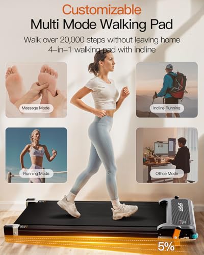 FUNRAY VERSATILE WALKING PAD TREADMILL WITH INCLINE 520A - GRAY - Like New