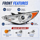 Headlight Assembly Pair for 2011-2014 Hyundai Sonata Sedan Projector Halogen - Brand New