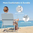 YSSOA Folding Beach Adults Portable Beach Chair Low Back Backpack Chair - Grey - Like New