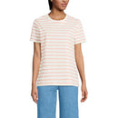 LANDS' END WOMEN'S RELAXED SUPIMA COTTON T-SHIRT - SIZE: WOMEN L - IVORY/PEACH - Brand New