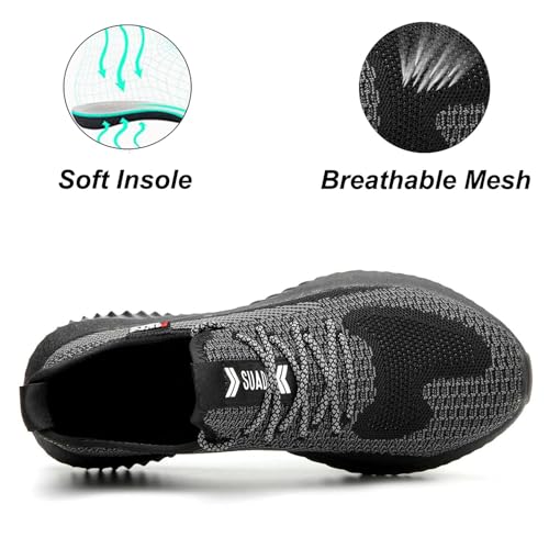 SUADEX STEEL TOE SHOES MEN/WOMEN STEEL TOE SNEAKERS LIGHTWEIGHT SIZE 13/14.5 - Like New