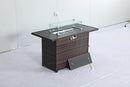 BLOWN FIRE PIT TABLE, 44" PROPANE | 48000 BTU IGNITION | GLASS ROCKS - BROWN - Like New