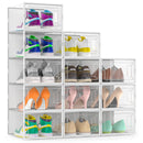 SECRET SPACE 12 PACK LARGE SHOE ORGANIZER STORAGE BOXES - WHITE - Brand New