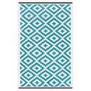 B073RVDNYL Green Decore Reversible Nirvana Outdoor Rug, Teal Blue/White 4x6 ft - Brand New