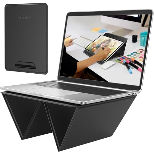 ABOVETEK ULTRA-SLEEK PORTABLE LAPTOP STAND 2-IN-1 FOLDABLE - BLACK New