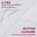 BIBB HOME 3-PIECE HEAVYWEIGHT FLANNEL DUVET COVER SET - SIZE: QUEEN - GRAY - Like New