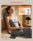 COMFIER SHIATSU BACK MASSAGER WITH HEAT MASSAGE CHAIR PAD CF-2208 - BLACK/GREY - Like New