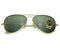 RAY BAN SUNGLASSES RB3025 AVIATOR CLASSIC GREEN LENSES 58MM UNISEX - GOLD/GREEN - Like New