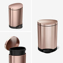 simplehuman 6 Liter 1.6 Gallon Semi-Round Step Trash Can B075FFCNYV - Rose Gold - Brand New