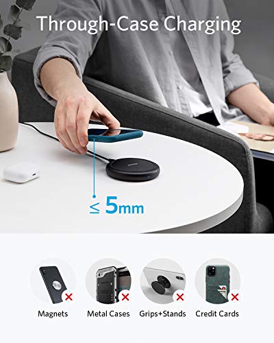 ANKER WIRELESS CHARGER POWERWAVE II PAD QI-CERTIFIED 15W MAX B2519 - BLACK - Like New