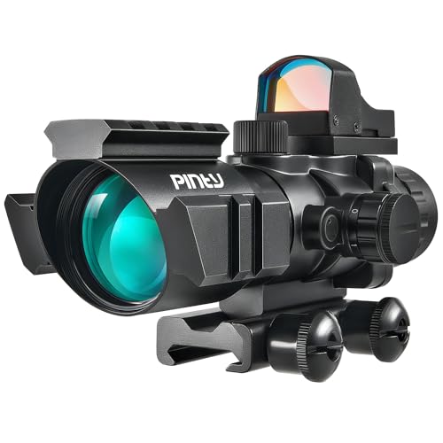 PINTY 4X32 RIFLE SCOPE 3 MOA COMBO RED ILLUMINATED PINTY-BLK - BLACK - Like New
