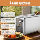 WHALL Touch Screen Toaster 2 Slice Stainless Steel Digital Timer Toasters - Brand New