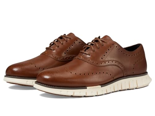 C39602 ZEROGRAND MACE MEN'S OXFORD SHOES BRITISH TAN/IVORY SIZE 10.5 - Brand New