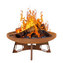 Outdoor Fire Pit Wood Burning Firepit 23.6 Inch Camping Grill Fire Bowl - Brand New