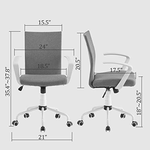 Efomao Desk Chair for Home Office Meeting Space LK-1042 - White - Like New