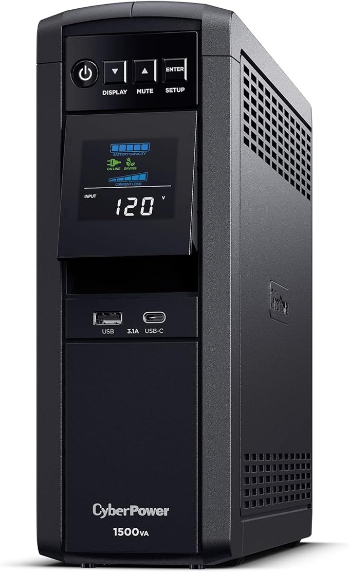 CyberPower PFC Sinewave UPS 1500VA/1000W 12 Outlets Tower CP1500PFCLCD - BLACK New