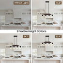 VERRON 4-Light Linear Chandeliers for Dining Room - Black & Reddish Brown - Like New
