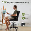 AMSEATEC DRAFTING CHAIR TALL OFFICE FOOTREST FOR STANDING DESK - BLACK - Like New