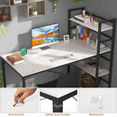 Topfurny 47" Writing Study Desk with Shelves, B08M61VBBF - White - Like New
