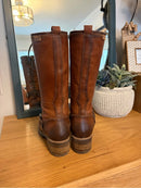 PIKOLINOS WOMEN'S BROWN LACE-UP MID-CALF LEATHER BOOTS BUCKLE SIZE: 8.5 - BROWN - Like New