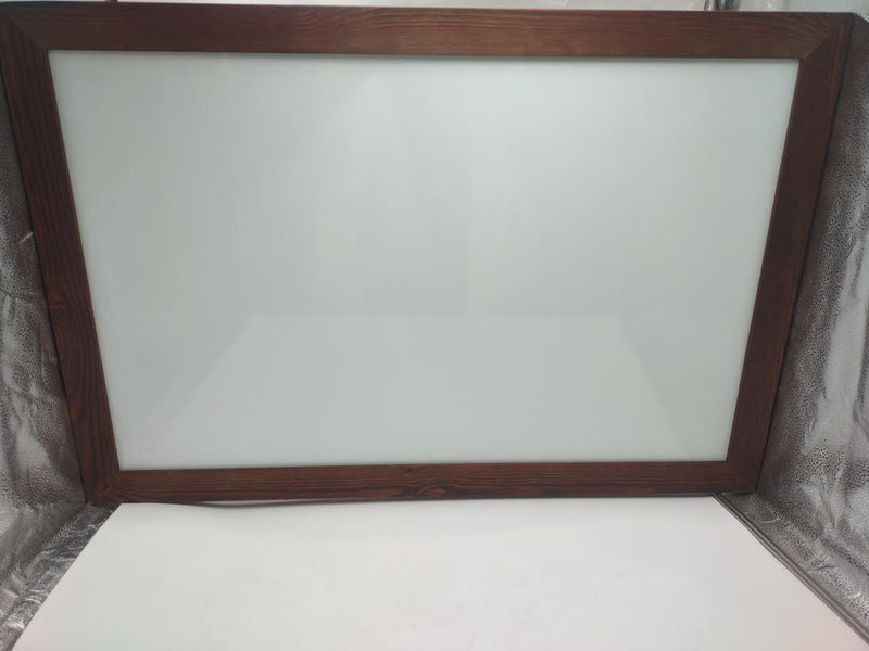 EXCELLO GLOBAL PRODUCTS WOODEN MAGNETIC DRY ERASE WHITEBOARD - TORCHED RUSTIC - Like New