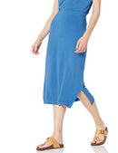 AMAZON ESSENTIALS WOMEN'S PULL-ON KNIT MIDI SKIRT ELASTIC WAIST, XS, BLUE - Like New