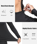 TELALEO 4 PACK WOMEN THERMAL LONG SLEEVE TOPS MOCK NECK SHIRTS FLEECE BLACK/WHT - Like New